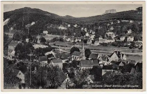 AK Sächs. Schweiz, Stadt Wehlen mit Pötzscha, gel. 1942