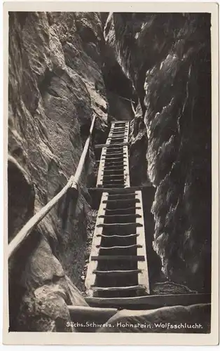 AK Sächs. Suisse, Hohnstein, Wolfsschlucht, unhäll.