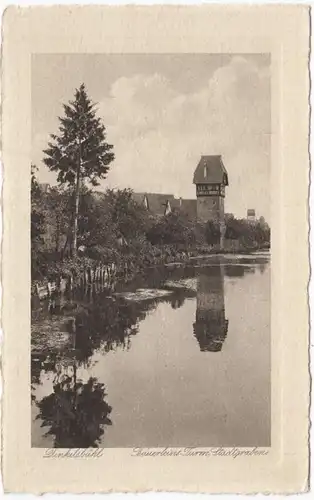 AK Dinkelsbühl, Bäuerleins Turm, Stadtgraben,, ungel.