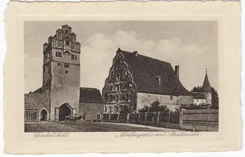AK Dinkelsbühl, Nördlingertor mit Stadtmühle, ungel.