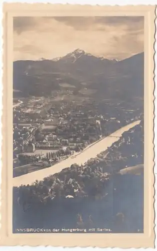 AK Innsbruck von der Hungerburg mit Serles, datiert 1926