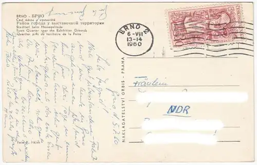 AK Brno, Cast mesta u vystaviste, ge. 1960