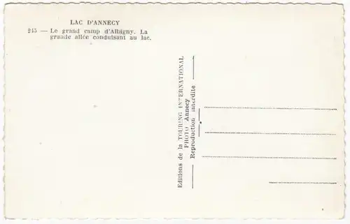 CP Annecy, Le grand camp d'Albigny.La grande allee conduisant au lae, ungel.