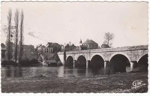 CPA St. Jean-sur-Mayenne, Le pont, gel.1952