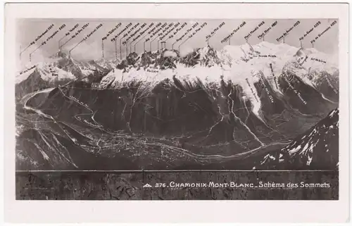 CPA Chamonix Mont Blanc, Schema des Sommets, ungel.