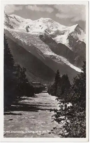 CPA Chamonix, L'Arve et le Mont Blanc, ungel.