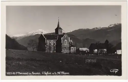 CPA Bernard du Touvet, L'Eglise et le Mont Blanc, ungel.