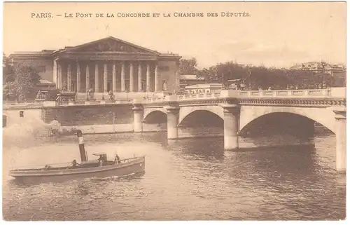 CPA Paris, Le Pont de la Concorde et la Chambre des Deputes, ungel.