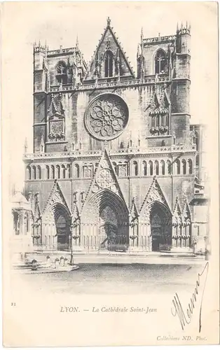 CPA Lyon, La Cathédrale Saint-Jean, ohn.