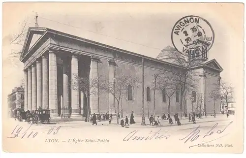 CPA Lyon, L'Eglise Saint-Potbin, gel. 1903