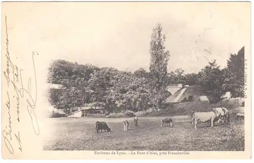 CPA Environs de Lyon, Le Pont d'Alai, pres Francheville, gel. 1903