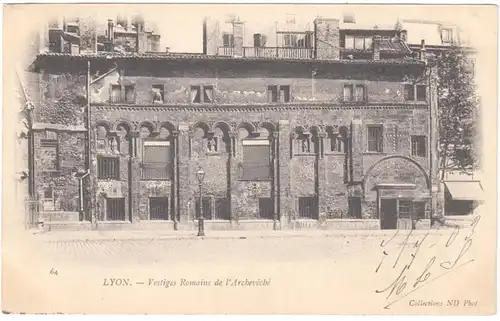 CPA Lyon, Vestiges Romains de l'Archeveche, gel. 1903