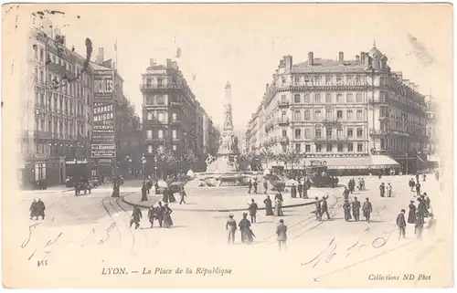 CPA Lyon, La Place de la République, en 1903.