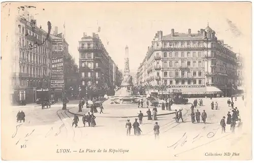 CPA Lyon, La Place de la Republique, gel. 1903