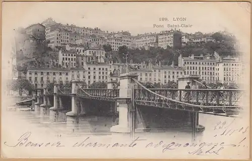 CPA Lyon, Pont Saint-Clair, englout. 1903
