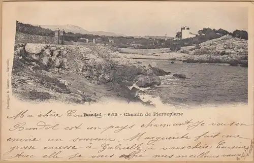 CPA Bandol, Chemin de Pierreplane, gel. 1902