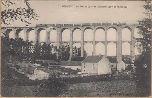 CPA Chaumont, Le Viaduc, Militaire Post, engl. 1916