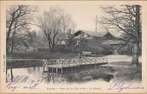 CPA Lyon, Parc de la Tete d'Or, Le Chalet, gel. 1903