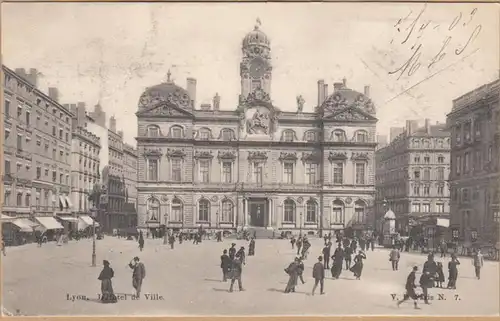 CPA Lyon, L'Hotel de Ville, gel. 1903