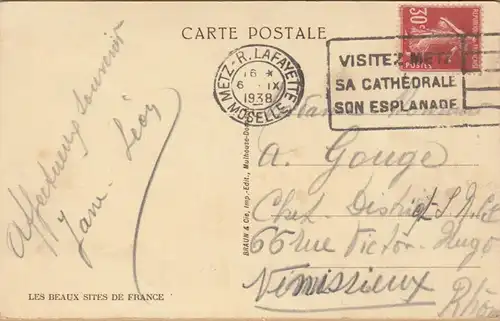 CPA Metz, La Poste, gel. 1938