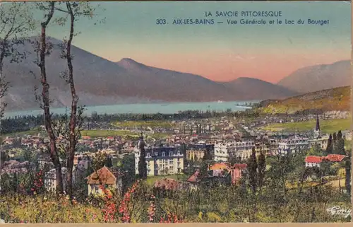 CPA Aix les Bains Vue Generale et le Lac du Bourget, ungel.