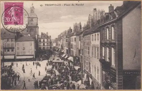 CPA Thionville, Place du Marche, gel. 1938