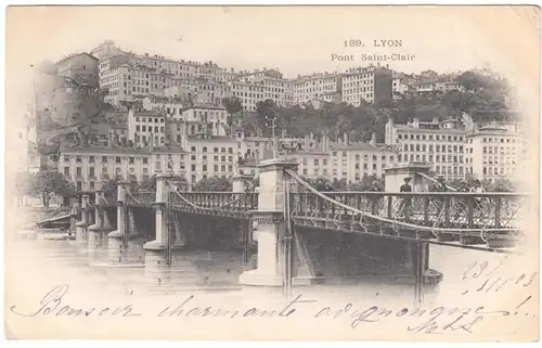 CPA Lyon, Pont Saint-Clair, englout. 1903