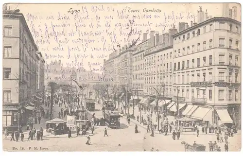 CPA Lyon, Cours Gambetta, englouti 1904