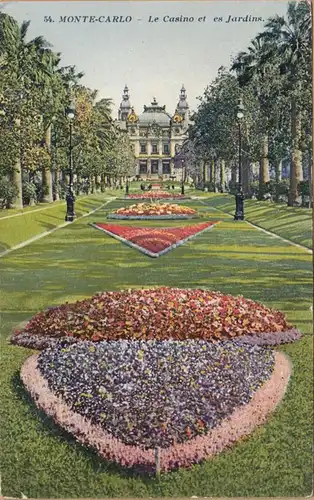 CP Monte-Carlo, Le Casino et les Jardins, engel. 1925