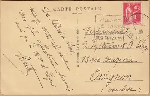 CPA Villard-de-Lans, Vallon de la Fauge, engl. 1935