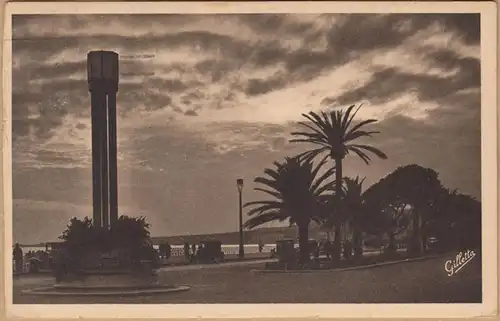 CPA Nice, Coucher de Soleil, gel. 1934