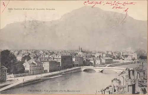 CPA Grenoble, Vue generale, cote du Moucherotte, gel. 1903