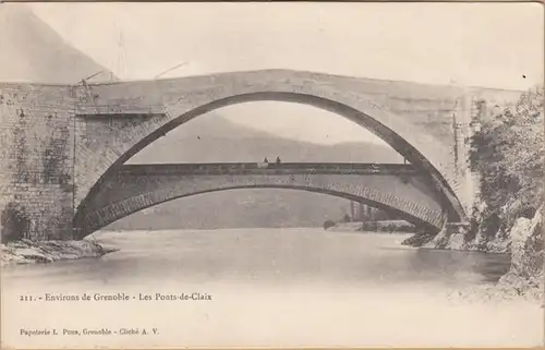 CPA Environs de Grenoble, Les Ponts de Claix, gel.