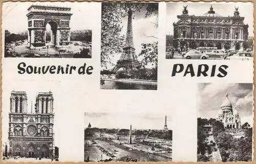CPA Souvenir de Paris, en 1962.