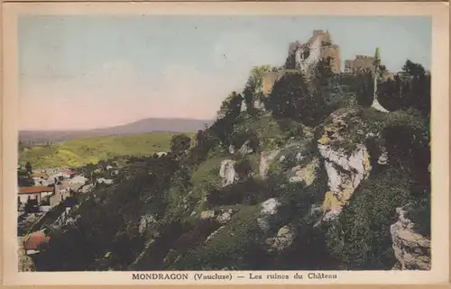 CPA Mondragon (Vaucluse), Les ruines du Chateau, gel. 1934