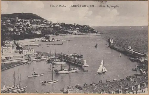 CPA Nice, Entree du port, Baie Lympia, gel. 1912