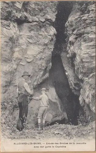 CPA Allevard, Entrée des GROTTES de la Jeanottle, gel.