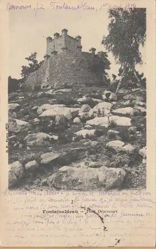 CPA Fontainebleau, Tour Denecourt, gel. 1904