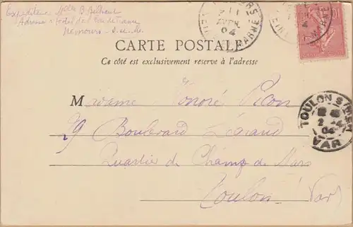 CPA Fontainebleau, Tour Denecourt, en 1904.