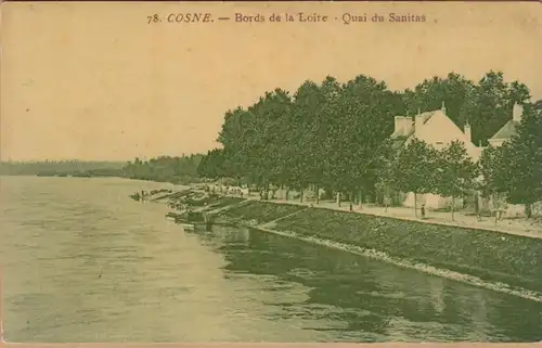 CPA Cosne, Bords de la Loire, Quai du Sanitas, ungel.