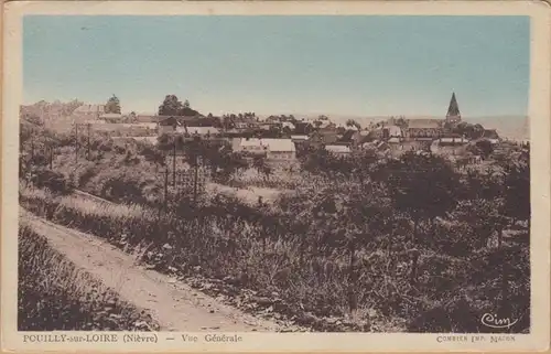 CPA Pouilly sur Loire, Vue generale, gel. 1945