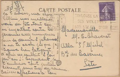 CPA Toulouse, Le Jardin Royal, gel. 1928