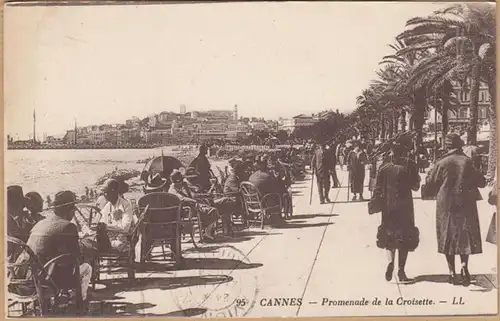 CPA Cannes, Promenade de la Croisette, engl. 1930