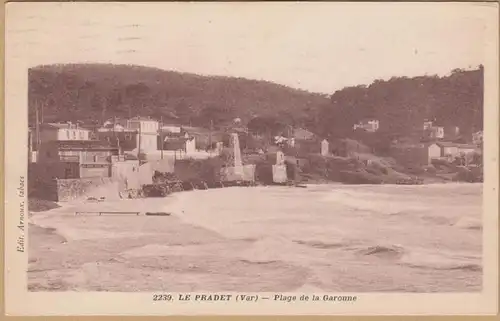 CPA Le Pradet, Plage de la Garonne, gel. 1933