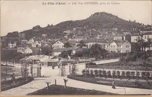 CPA La Cote d'Azur, Vue d'Hyeres, prise du Casino, gel. 1914