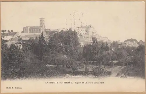 CPA La Voulte-sur-Rhône, Eglise et Chateau Ventadour, gel.