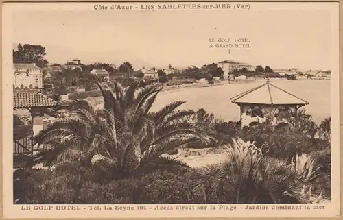 CPA Les Sablettes sur Mer, Le Golf Hotel, ungel.