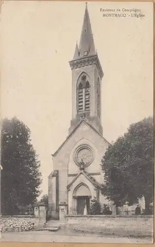 CPA Montmacq, L'Eglise, imparfaite