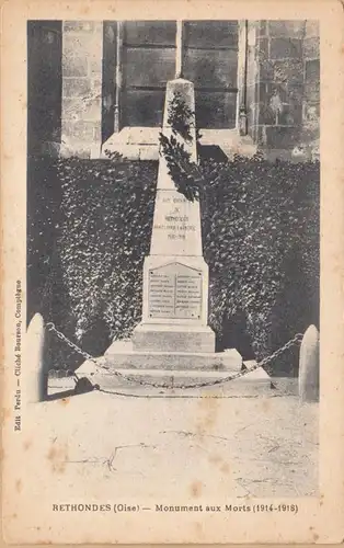 CPA Rethondes, Monument aux Morts 1914-1918, ungel.