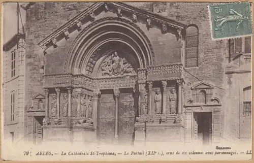 CPA Arles, Cathedrale St Trophime le Portail,, gel. 1919